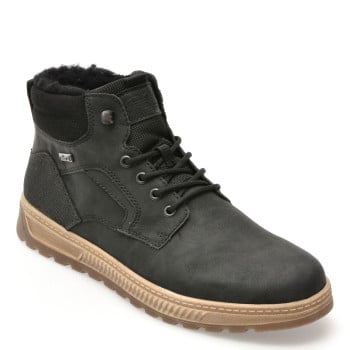 Ghete RIEKER negre, 37005, din piele ecologica