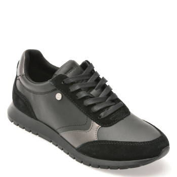 Pantofi sport GEOX negri, D55YPC, din piele naturala