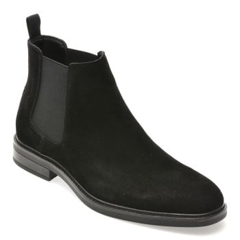 Ghete elegante ALDO negre, GIO 001, din piele intoarsa