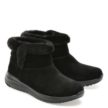 Ghete SKECHERS negre, ON-THE-GO STELLAR, din piele intoarsa
