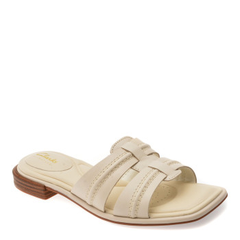 Papuci CLARKS bej, ARIANY MULE, din piele naturala