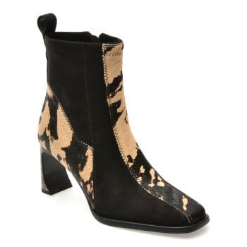 Botine elegante EPICA negre, GL549, din material textil