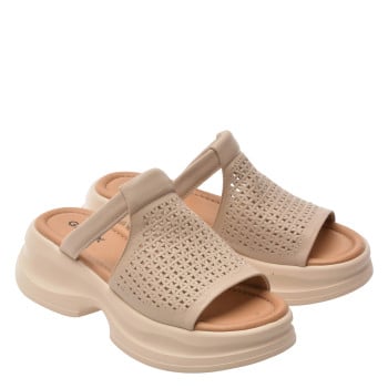 Papuci GRYXX bej, 28618, din piele naturala