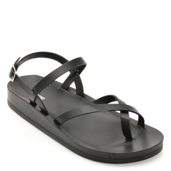 Sandale IMAGE negre, 10728, din piele ecologica