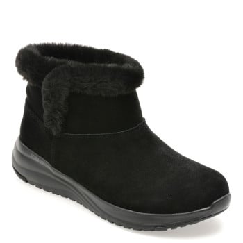 Ghete SKECHERS negre, ON-THE-GO STELLAR, din piele intoarsa