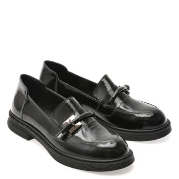 Mocasini EPICA negri, 3811400, din piele naturala lacuita