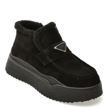 Ghete EPICA negre, 57830, din piele intoarsa