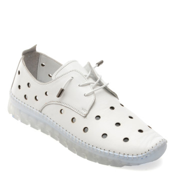 Pantofi GRYXX albi, MN8006, din piele naturala