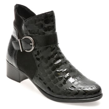 Ghete REMONTE negre, R5188, din piele naturala
