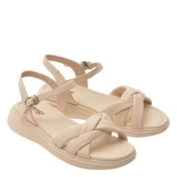 Sandale IMAGE albe, 57111, din piele naturala