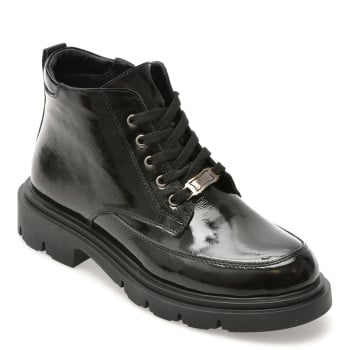 Ghete FLAVIA PASSINI negre, 1001SYR, din piele naturala lacuita