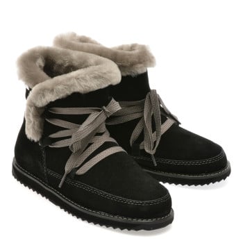 Ghete EMU negre, THORSBY, din piele intoarsa