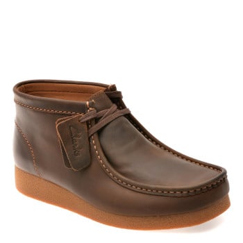Ghete CLARKS maro, WALLABEE EVO BT, din piele naturala