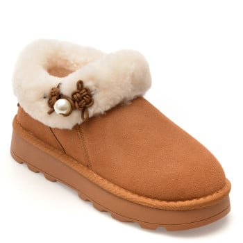 Ghete EPICA maro, 235186, din piele intoarsa