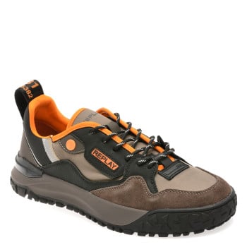Pantofi sport REPLAY gri, MSF701T, din material textil si piele naturala