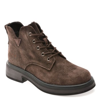 Ghete EPICA maro, 656A17, din piele intoarsa