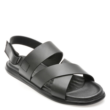 Sandale OTTER negre, AL400, din piele naturala