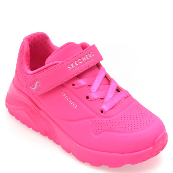 Pantofi sport SKECHERS roz, UNO LITE, din piele ecologica