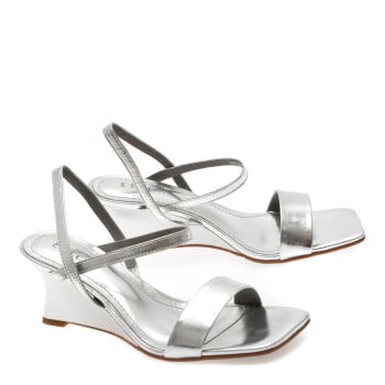 Sandale EPICA argintii, S097, din piele naturala