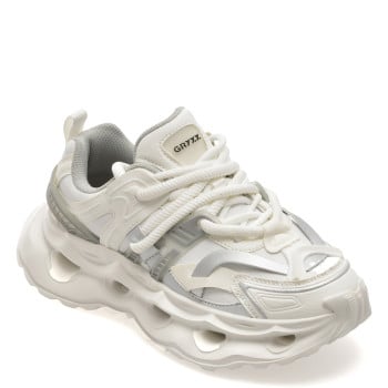 Pantofi sport GRYXX albi, 80410, din piele naturala