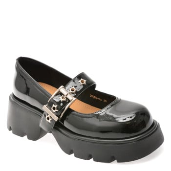 Pantofi GRYXX negri, 23289, din piele naturala lacuita