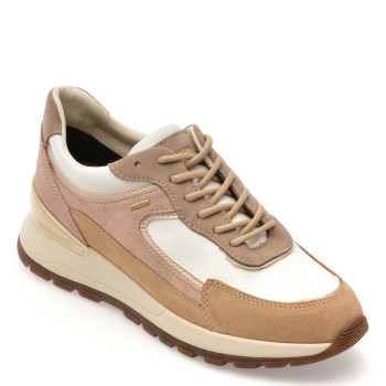 Pantofi sport GEOX bej, D563LB, din piele naturala