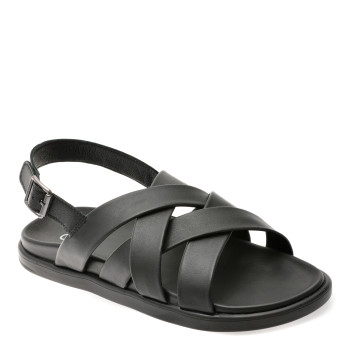 Sandale OTTER negre, 19555, din piele naturala