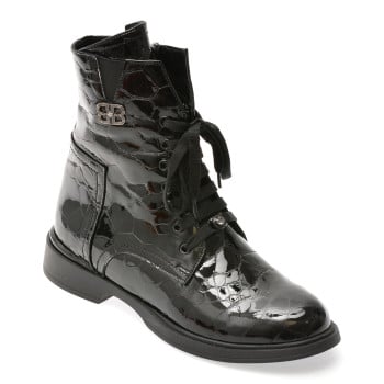 Ghete EPICA negre, 1531779, din piele naturala lacuita