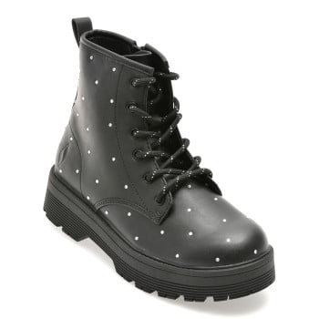 Ghete SKECHERS negre, GRAVLEN HI, din piele ecologica