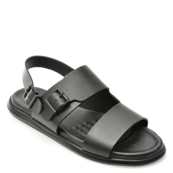 Sandale OTTER negre, AL420, din piele naturala