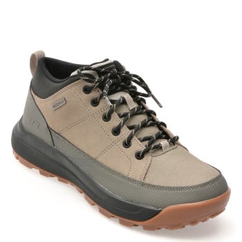 Ghete SKECHERS gri, CAMBERT, din piele naturala