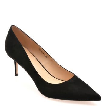 Pantofi eleganti EPICA PREMIUM negri, 2591, din piele intoarsa