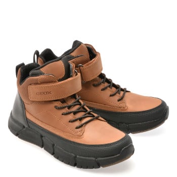 Ghete GEOX maro, J369BA, din piele ecologica