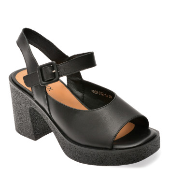 Sandale GRYXX negre, V989D12, din piele naturala