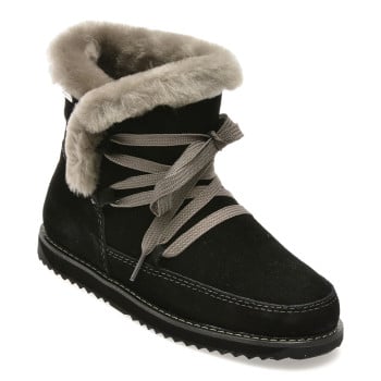 Ghete EMU negre, THORSBY, din piele intoarsa