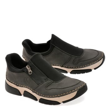 Pantofi sport RIEKER negri, 45965, din piele ecologica