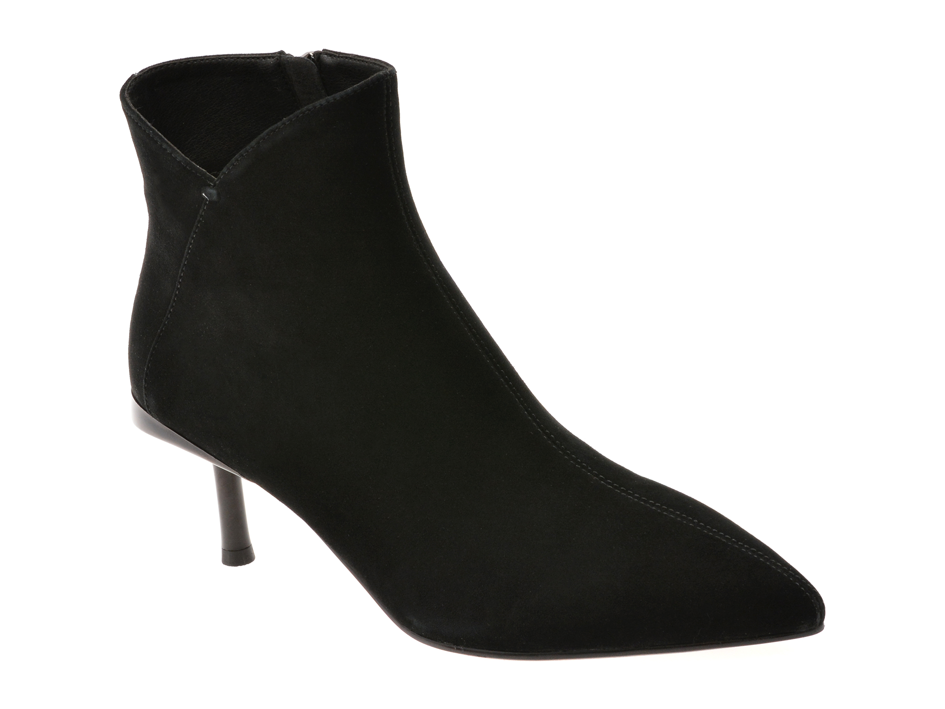 Botine elegante EPICA negre, 24A506, din piele intoarsa